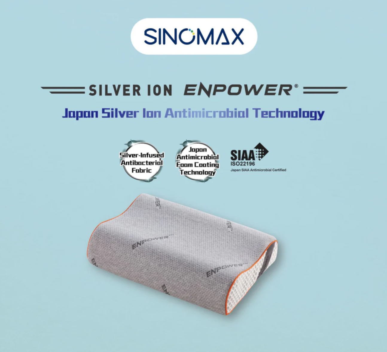Sinomax SILVER ION ENPOWER® Silver Ionic Neck Pillow
